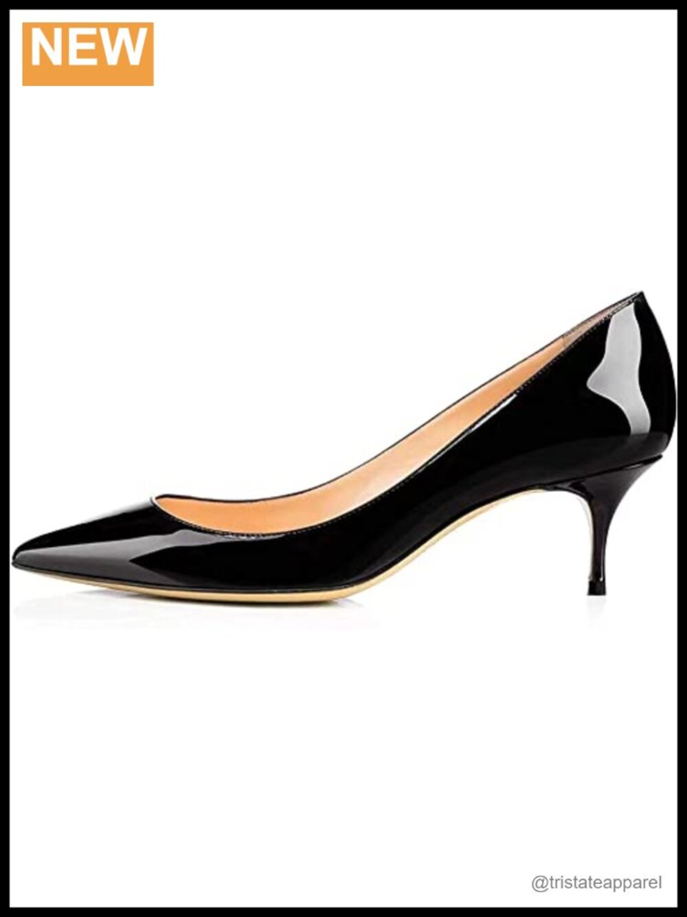 Women's Kitten Heel Pumps Pointed Toe Patent Dress Shoes Office Wedding